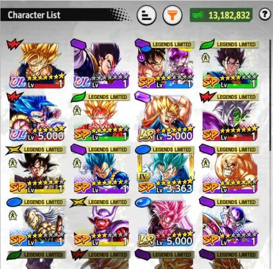 B216-IOS+Android-UL Gogeta v2 Red Star+LR(Goku Black 10 Red Star+Super Vegito)+Good Equipment+LF Zamasu+Goku Black+God Vegeta+God Vegtio Zenkai+