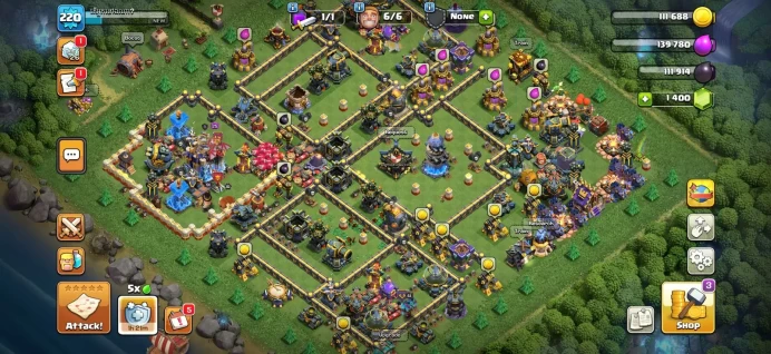 Town hall 18 Xp 220, 6 equipment epic ,C6364