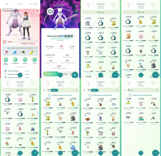 ACm1511 -lv 62 Valor | x12 2000CP | x1 Legendary | x35 shiny | x6 100IV | Mewtwo | Shiny Arcanine Meganium Blastoise Samurott Skeledirge