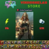 Starter with Mythical - Cinda : 91k energy / 57 mln coins / Roshcard, Vergumkaar, Arix, Ninja + 20 Login Legendaries / Demytha