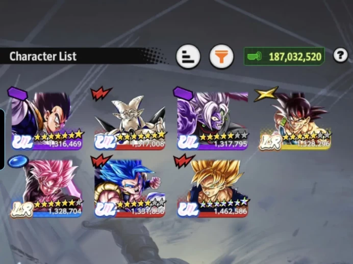 B223-IOS+Android-Meta-UL(Gogeta v2+Zamasu)+LR(Goku Black+Bardock)+31 Legends Limited+Good Equipment+26 Zenkai+LF Goku Black Red Star+Vegeta Saga