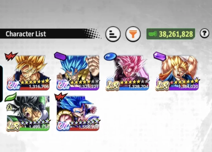 B224-IOS+Android-Meta-UL(Gogeta v2 Full Red Star+Gogeta v1)+3 LR(Broly Full Red Star+Goku Black+Super Vegito)+28 Legend+Good Equipment+SS2 Goku