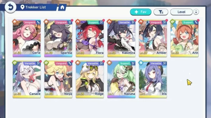 GLOBAL Lvl 15|30K Stellanite|3 SSR 1 Limited|Sparkle, Gerie, Nazuna + 8 SR Trekker|1 SSR + 1 Selector Disc|Yostar|(SSR1097)
