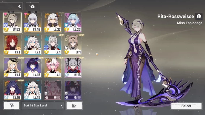 SEA Lv59|2 Fullset|Rita Rossweisse ME 4/4,Bronya Zaychik Silverwing N-EX 4/4,Kiana Kaslana HotV 1/4,Etc|1 AOps|TakeMail(HI897)