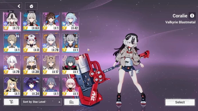 SEA Lv78|2 Fullset|Bronya Zaychik SN-EX 4/4,Kiana Kaslana Ba-Dum FWS 4/4,Kiana Kaslana HotV 1/4,Etc|1 AOps|1 ELFs|TakeMail|HI896