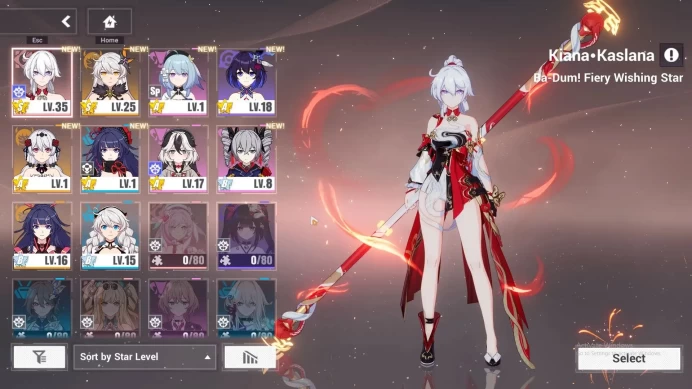 SEA Lv40|1 Fullset|1,2K Crystal|Kiana Kaslana Ba-Dum FieryWS 4/4,Kiana Kaslana HotV,Seele Vollerei SP,Etc|1 AOps|TakeMail(HI899)