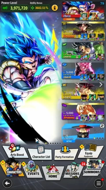 39M Total Power|LV 161|2UL+3LR+18LL|SSG SS Gogeta,SS Goku|SSRUS Goku Black,Bardock,Broly:Fury|SSG SS Vegeta,Etc|Android|DBL1061