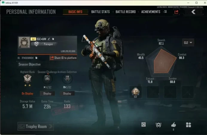 Mobile | LV 30 | SV 5.7 M | GM AK-12, Koi M110, Edge MPX, Ceremonial M249| Royal Guard Outfit | More Check SS AB521B