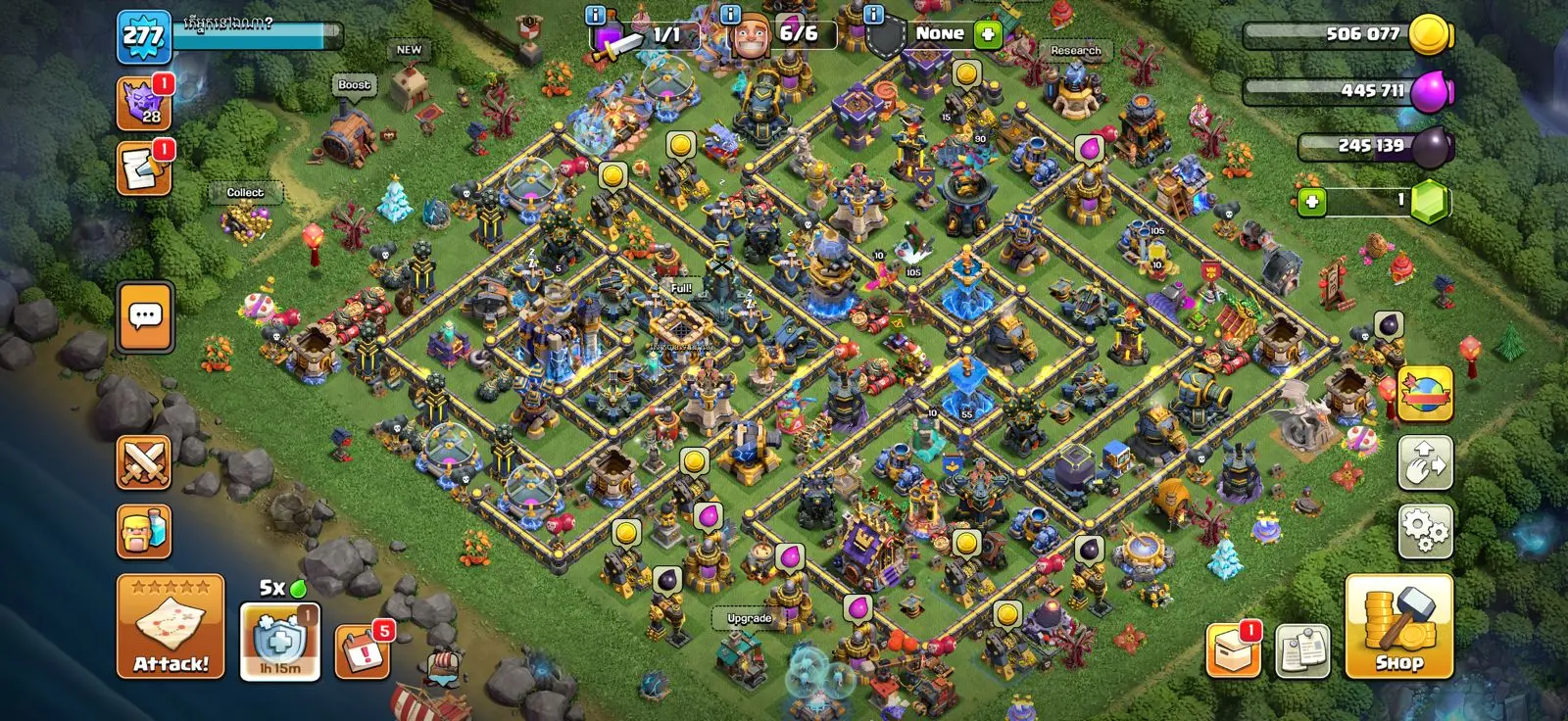Town hall 18 Xp 277, 5 equipment epic max, 21 equipment common max,C6365