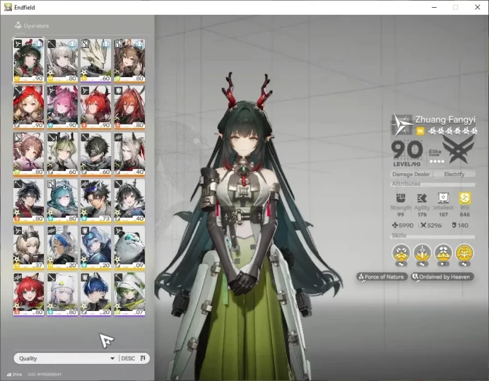 ASIA|Lv58|9SSR(5Limit)+17(*6WEP)|[(Fangyi,GilbertaP1,YvoneP1,Laevatain)+Sign,Rossi]Ardelia+Sign|Gryphlink|TakeMail(END1953)