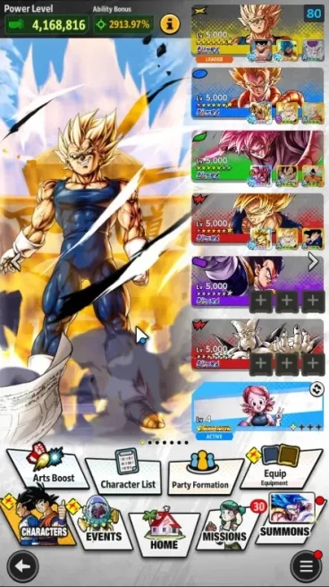 215M Total Power|LV 149|6UL+1LR+11LL|SS Goku Black,SS Goku(Red),Super Gogeta,Majin Vegeta,Omega Shenron,Vegeta|Android|DBL1062