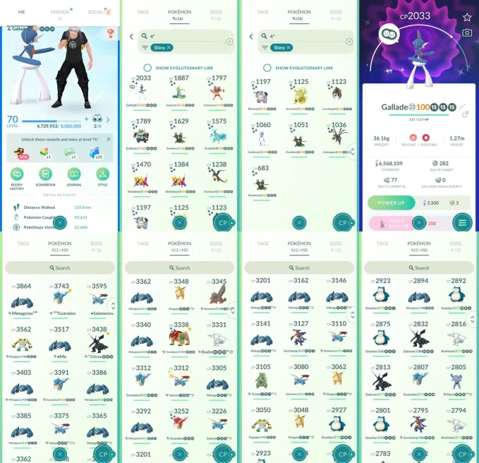 AC1515 -lv 70 Mystic | x35 3000CP | x181 2000CP | x63 Legendary | x16 SHUNDO | x134 shiny | x32 100IV | Shundo Hydreigon Gallade | 3000CP+ x14 M