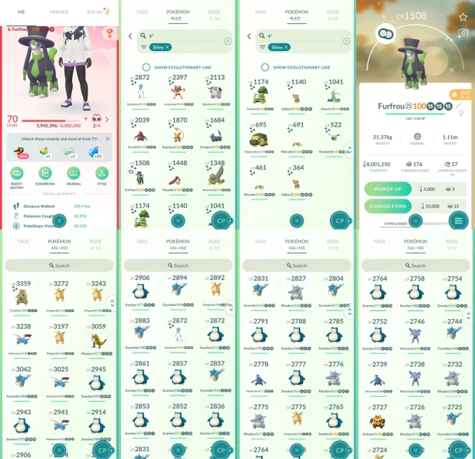 AC1516 -lv 70 Valor | x8 3000CP | x248 2000CP | x12 Legendary | x17 SHUNDO | x121 shiny | x37 100IV |Shundo Furfrou Mawile Gardevoir Torterra Bl