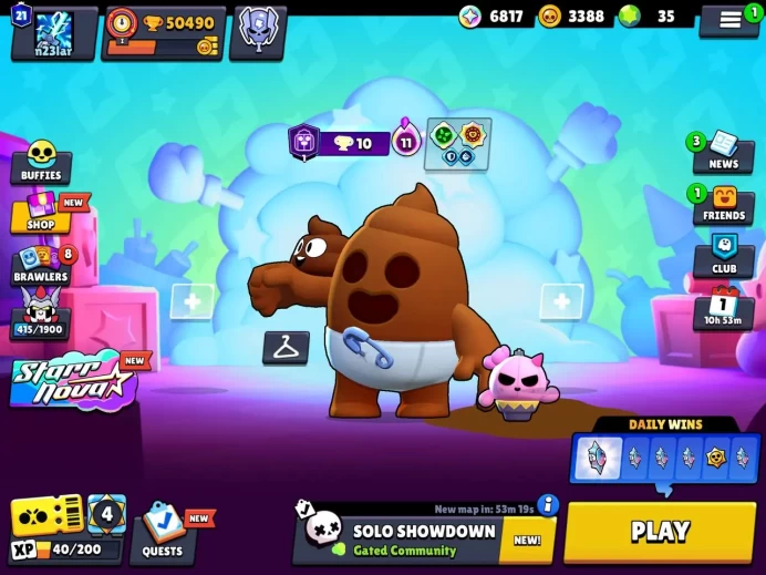 (Security Account)+213 skin /50k cup/101 brawl/16 brawl max-hypercharged /3000 coin/35 gem /Lifetime warranty(B132)