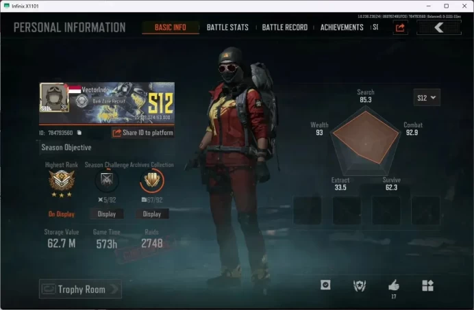 Mobile | LV 30 | SV 62.7 M | CV 10 M | 2 Exclusive Gun Skin [Decree LR-AR1,Koi LR-AR2] | Battle Machete | More Check SS AB525B