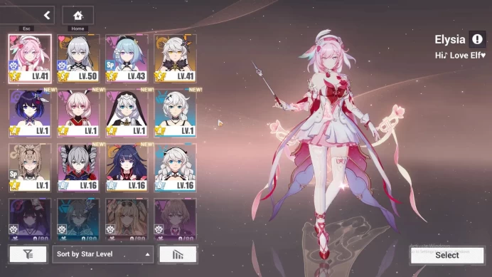 SEA Lv53|1 Fullset|2K Crystal|Bronya Zaychik SN-EX 4/4,Elysia Hi Love Elf 3/4,Kiana Kaslana HotV 1/4,Etc|1 AOps|TakeMail(HI898)
