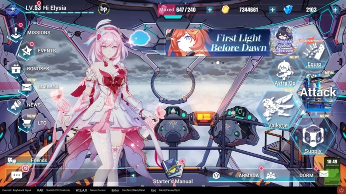SEA Lv53|1 Fullset|2K Crystal|Bronya Zaychik SN-EX 4/4,Elysia Hi Love Elf 3/4,Kiana Kaslana HotV 1/4,Etc|1 AOps|TakeMail(HI898)