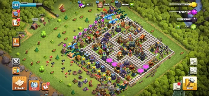 Town hall 17 xp 128, 4 equipment epic, free change name, C6375