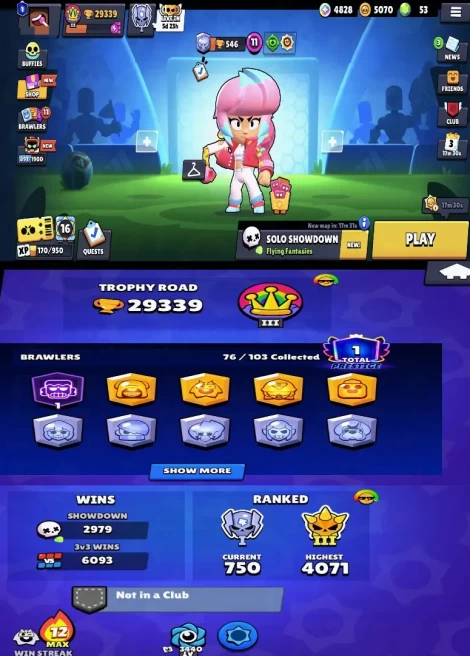 8LV11BRAWLERS~29339TROPHIES~79SKINS~5HYPERCHARGE~76BRAWLERS #A1349Z