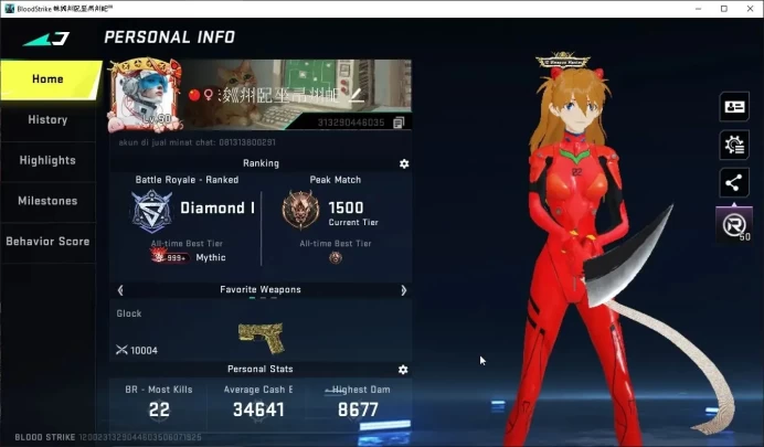 ASIA|ETERNAL DeAgle,Lv3 Karl98,M82+MELEE EVO-Zangetsu,BFKnife,Scythe,AXE,Colab TR FN2000,Jack+3 Collabs|26 ULTRA|NetEase|BLS4822
