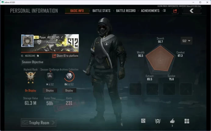 Mobile | LV 30 | SV 61.3 M | CV 51.0 M | Maelstrom AKM, Maelstrom AUG, Lava Groza, Abomi. Vector 9 | More Check SS AB528B