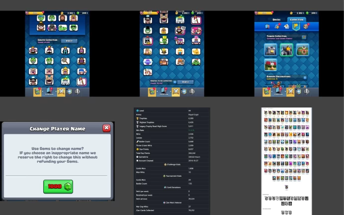 ■LVL:44 ■Cards:106 L14:8 L13:13 ■Skins:3 ■HT:6426 ■Emotes:41 ■Full Access ■Instant Delivery ■A6383