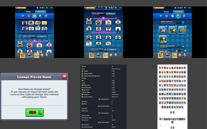 ■LVL:43 ■Cards:108 L14:17 L13:8 ■Skins:3 ■HT:6924 ■Emotes:23 ■Full Access ■Instant Delivery ■A6445