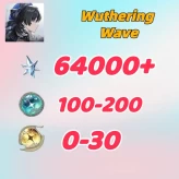 Asia///Astrite：64000+|Lustrous Tide：100-200|Radiant Tide：0-30|1-10 weapons|Microsoft Mailbox/Email|safe and stable|Wuthering Waves