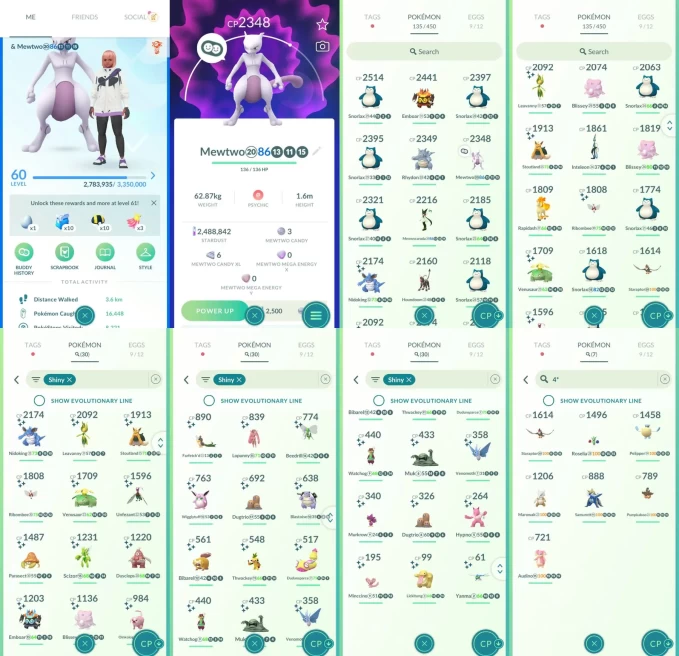 ACm1518 -lv 60 Mystic | x15 2000CP | x1 Legendary | x30 shiny | x7 100IV | Mewtwo | Shiny Venusaur Emboar Blissey Blastoise | 4* Samurott
