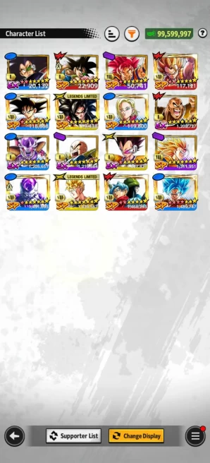 ANDROID+IOS- LR Vegito Full+LR Goku Black Full+ 24 LF (gotenk+goku black 10s+super 17+vegito 8s+ss4 Goku+ss Gohan) Godly Equip For Team (D208)