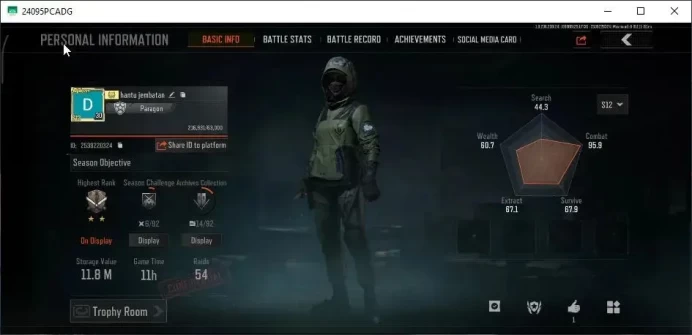 MOBILE|Lv30|SV 11.8M|CV 7.5M|IND70 Tactical,P Balaclava,Maelstrom AUG,QS AKS-74U,SS SCAR-L|4 Set|CN ON|Infinite|Check SS|AB3327