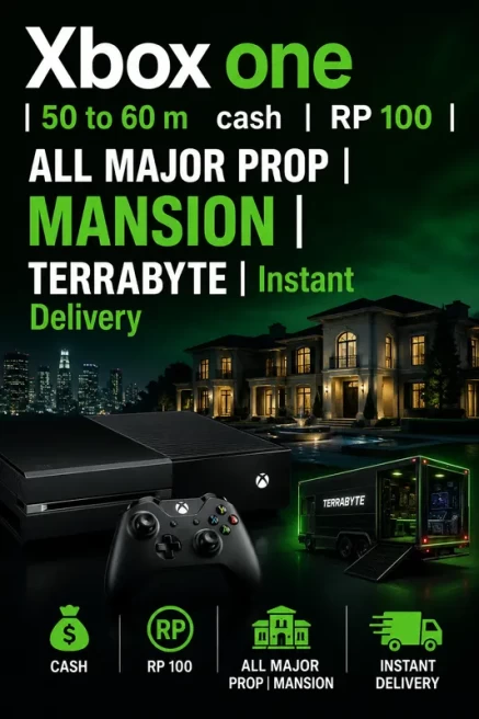 Xbox one | 50 to 60 m cash | | RP 100 | ALL MAJOR PROP | MANSION | TERRABYTE | Instant Delivery
