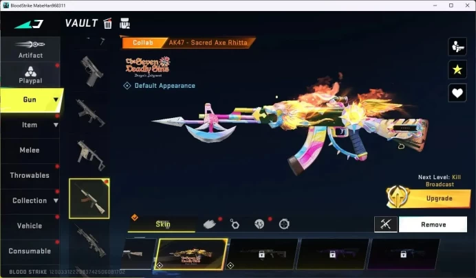 ASIA | 1 7DS: AK47 Sacred Axe Rhitta | 1 Legendary Gun | 1 Name-Changing Card | More Check SS BS1230B