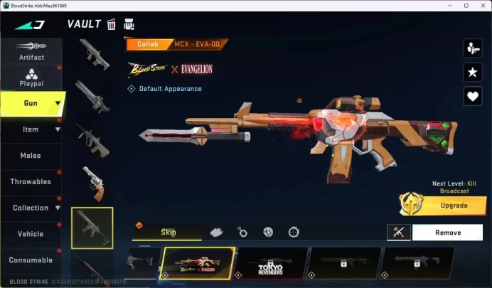 ASIA | 1 EVA: MCX | 3 Legendary Guns | 1 EVA Lucky Chest | 1 Epic Name Card | R50|More Check SS BS1233B