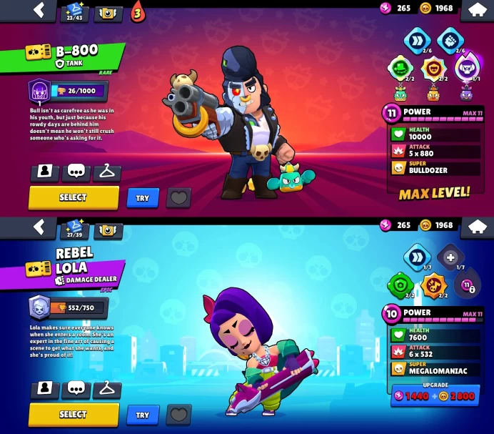 BS939//71K 2 OLD BRAWL PASS 101/102 250 SKINS 23k Gems 50 11-x POWER VIDEO