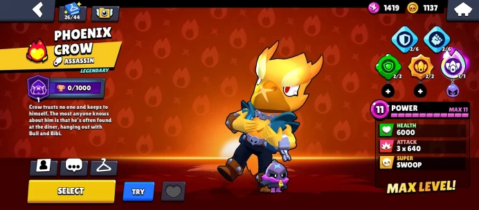 BS940//58.5K Trophies 102/102 Brawlers 240 SKINS 24 11-level C HYPER