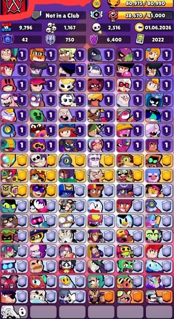 BS941//81K 27 BP SKINS 102/102 370 SKINS 39k gems 79 11-x POWER VIDEO