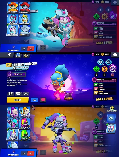 BS941//81K 27 BP SKINS 102/102 370 SKINS 39k gems 79 11-x POWER VIDEO