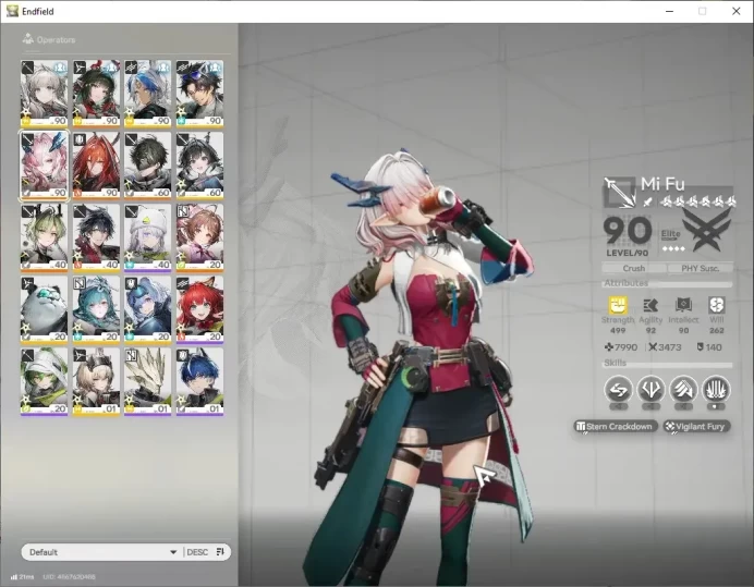 ASIA|Lv 57|5 SSR (2 Limit) + 14 (*6Weap)|(MiFu,ZhuangFangyi)+Sign|Gryphlink|TakeMail|(END1961)
