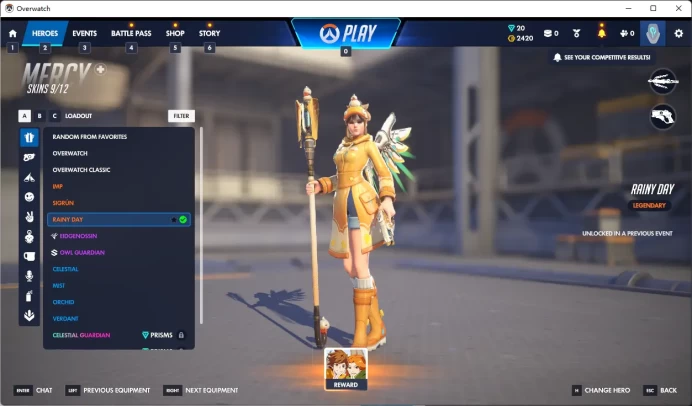 MERCY / 2400 Overwatch Coins / 16000 LEGACY COMPETITIVE POINTS / Full Mail Access / see the picture / Please Read Description / DaisyM