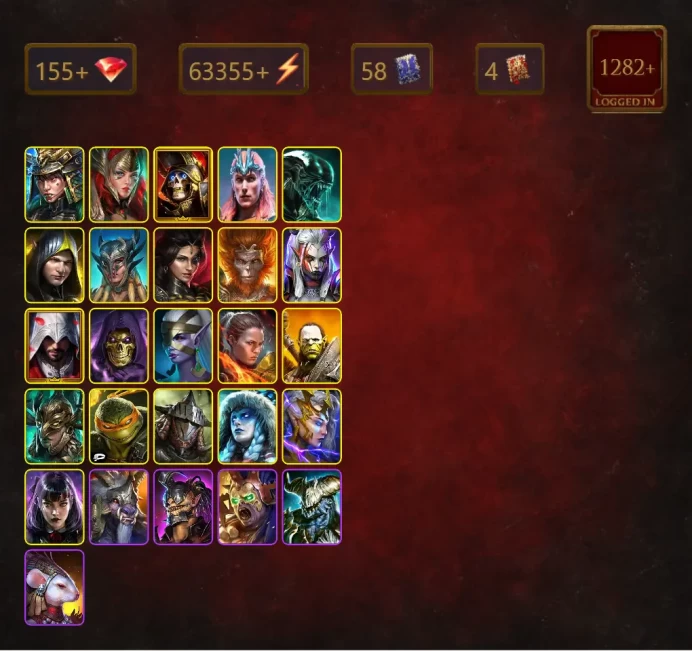 [STARTER]Harima+Arbiter+Deathknight+Loki+Xenomorph+Bambus Fourleaf+Aleksandr+Scyl+Adelyn+Wukong+Visix+Ezio+Skeletor+Rae+48Epics