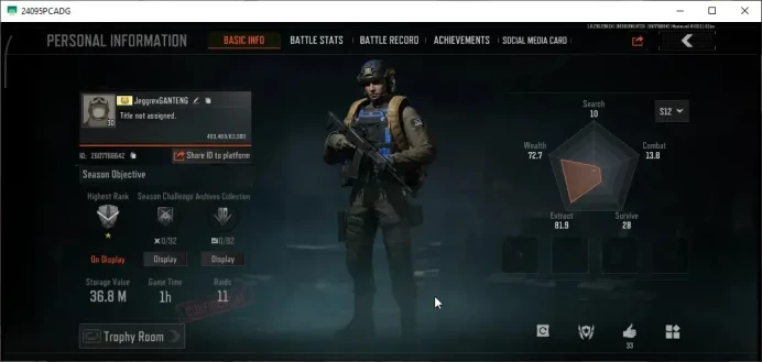 MOBILE|Lv30|SV 36.8M|CV 33.5M|KP MDR,Koi AK-102,SS SCAR-L,SeremonialMCX,GM AK-12,etc|CN ON|Infinite|Check SS|AB3337