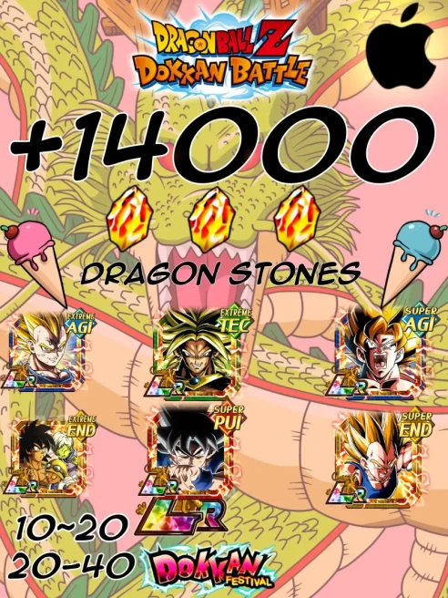  14000K-15 000K DS  Dragon Ball Z Dokkan Battle GLOBAL [IOS] INSTANT DELIVERY 