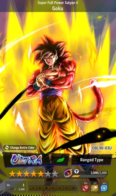 [Android Only] UL Saiyan4 GoKu 5star 53000Crystal LVL160+ （BNID）