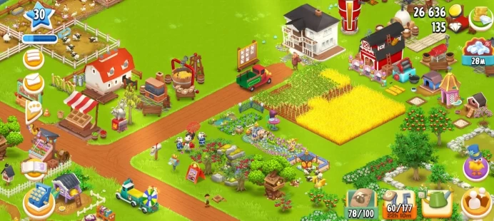 HD15//ACCOUNT WITH Level 30+ Hay Day Account with Barn 325+ and Silo 300+