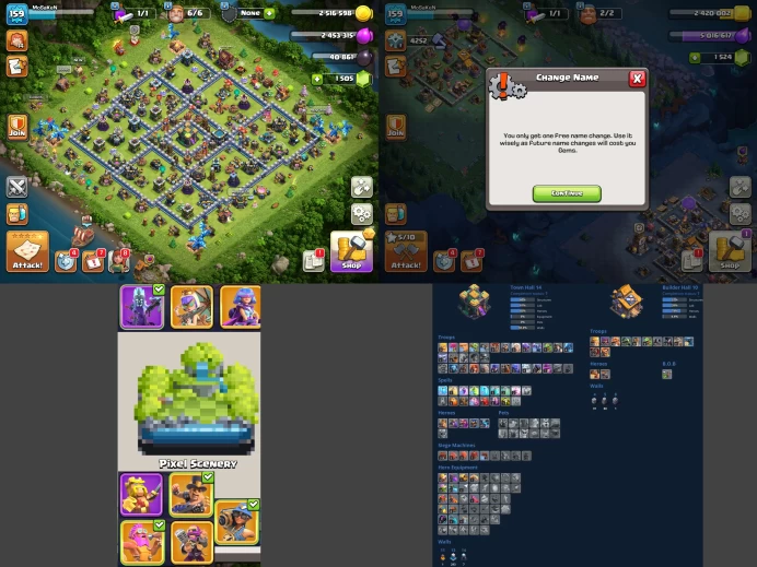 ■TH:14 (+35%) ■Heroes: K61 Q68 P40 W46 C15 ■Skins:9 ■Gems:1k ■BH:10 ■Full Access ■Instant Delivery ■A6503