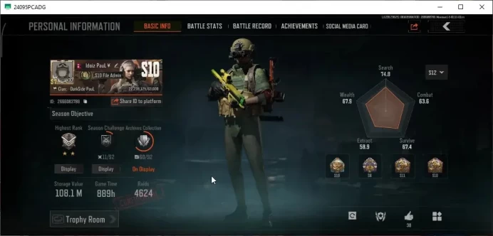 MOBILE|Lv30 Legend|SV 108.1M|CV 51.2M|Battle Machete|X-Ray H416,Fruit AR57,B AEK,Koi LR-AR2,Squire VSS|CN Off|Infinite|AB3349