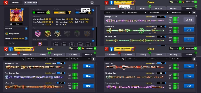 [Android/PC] Gmail account Lv 81 | 14/20 Legendary Cue | COIN 305974092