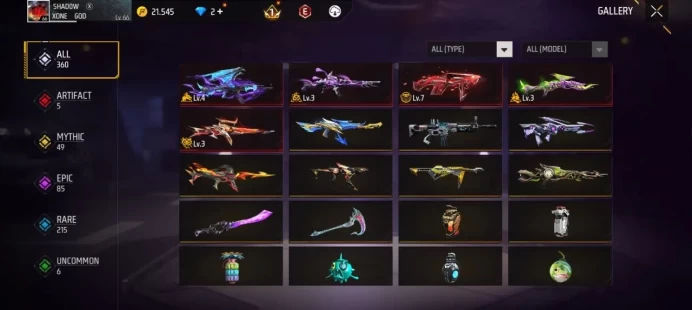GOD ACCOUNT - Level 66 - +5 ARTIFACT 's - +49 Mythic 's - +85 Epics - +44 Special Emote's - +1000 Fashions - ++Super set skins - [ALL INFO IN S