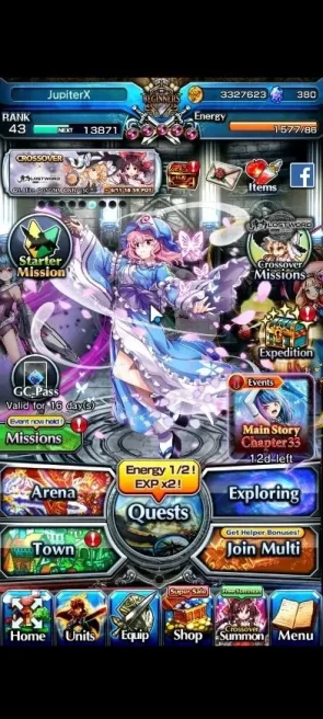 Global|380 cc|Rank 43|3 Ascend+1 TW|Yuyuko Saigyouji+TW,Youmu Konpaku,MA Rosetta|Lpot 39|Check SS(GS2653)